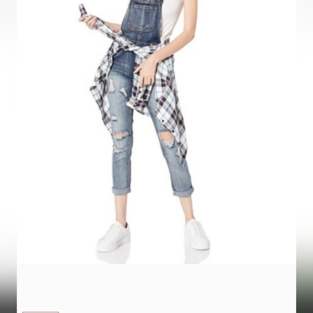 NWOT Dollhouse Distressed Overall Skinny Jeans